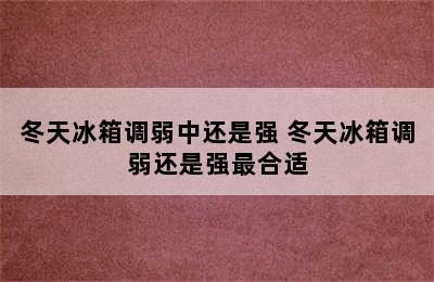 冬天冰箱调弱中还是强 冬天冰箱调弱还是强最合适